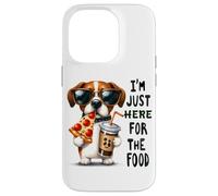 Solo estoy aquí para el humor del perro de comida Carcasa para iPhone 14 Pro