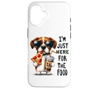 Solo estoy aquí para el humor del perro de comida Carcasa para iPhone 16