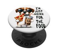 Solo estoy aquí para el humor del perro de comida PopSockets PopGrip Adhesivo