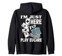 Solo Estoy aquí para Jugar Euchre Sudadera con Capucha