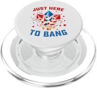 Solo Estoy aquí para lanzar Divertidos Fuegos Artificiales con la Bandera Estadounidense del 4 de Julio PopSockets PopGrip para MagSafe