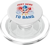 Solo Estoy aquí para lanzar Divertidos Fuegos Artificiales con la Bandera Estadounidense del 4 de Julio PopSockets PopGrip para MagSafe