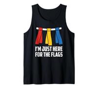 Solo Estoy aquí por la Divertida Bandera de fútbol para fanáticos de la Banda de fútbol de I'm Here For The Flags Camiseta sin Mangas