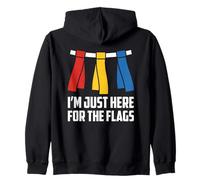 Solo Estoy aquí por la Divertida Bandera de fútbol para fanáticos de la Banda de fútbol de I'm Here For The Flags Sudadera con Capucha