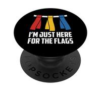 Solo Estoy aquí por la Divertida Bandera de fútbol para fanáticos de la Banda de fútbol de I'm Here For The Flags PopSockets PopGrip Adhesivo