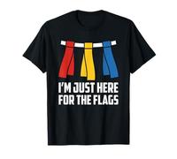 Solo Estoy aquí por la Divertida Bandera de fútbol para fanáticos de la Banda de fútbol de I'm Here For The Flags Camiseta