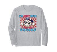 Solo Estoy aquí por los bocadillos Funny Drip Baseball USA America Manga Larga