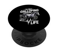 Solo Estoy galopando por la Vida Caballo PopSockets PopGrip Adhesivo