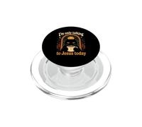 Solo Estoy Hablando con Jesús Hoy Gracioso Gato Negro Café Humor PopSockets PopGrip para MagSafe