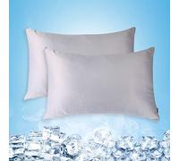 Solo fundas de almohada refrescantes, tamaño King, juego de 2 fundas de almohada de doble cara que absorben el frío, absorben la humedad, con cremallera oculta, fundas de almohada japonesas Cold Tech,