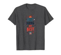 Solo Haciendo mi Mejor Amante del café Inspirador Camiseta, Hombre, Jaspeado Oscuro, 3XL