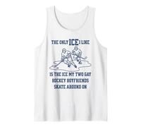 Solo Hielo Que me Gusta es uno Mis Dos Novios de Hockey Gay Patinar en Camiseta sin Mangas