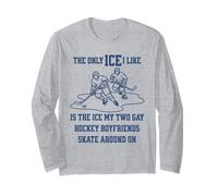 Solo Hielo Que me Gusta es uno Mis Dos Novios de Hockey Gay Patinar en Manga Larga