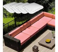 (Solo incluye el cojín del asiento, no hay otros artículos) 4 fundas de cojín impermeables para exteriores con cremallera para muebles de jardín, sillas de ratán y muebles de patio, diseño elegante y