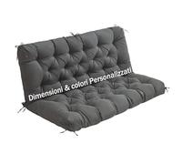 (Solo incluye el cojín del asiento, no hay otros artículos) Cojín de banco impermeable personalizado para exteriores, almohada de asiento oscilante a medida para jardín, ideal para uso en palés en