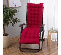 (Solo incluye el cojín del asiento, no hay otros artículos) Cojín de repuesto suave para silla reclinable al aire libre, 48 x 155 cm, respaldo alto, almohada gruesa antideslizante, asiento de jardín y