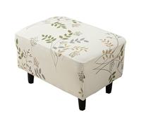 (Solo incluye el cojín del asiento, no hay otros artículos) Funda otomana rectangular XL, funda elástica de color sólido para reposapiés y reposapiés de sofá, fácil de limpiar para otomanas de 53