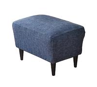 (Solo incluye el cojín del asiento, no hay otros artículos) Funda rectangular XL para reposapiés de color sólido con parte inferior elástica, perfecta para sofá y reposapiés y protector de muebles