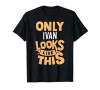 Solo Iván se ve como Este Divertido Nombre de Ivan Personalizado Camiseta gráfica económica, Hombre, Negro, L