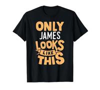 Solo James Parece Este Divertido Nombre de James Personalizado Camiseta gráfica económica, Hombre, Negro, S