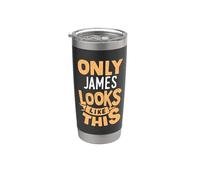Solo James parece este divertido nombre de James personalizado Vaso térmico de acero inoxidable de doble pared