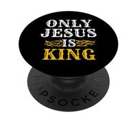 Sólo Jesús es Rey Cristiano Dios Religioso Creyente PopSockets PopGrip Adhesivo