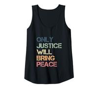 Sólo la Justicia traerá Paz - Derechos Civiles Vintage Camiseta sin Mangas, Mujer, Negro, XL