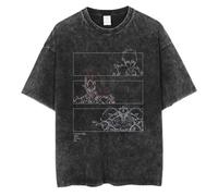 Solo Leveling - Camiseta de manga corta unisex lavada vintage, diseño de anime Sung Jinwoo, para hombres y mujeres, Negro-10, XX-Large