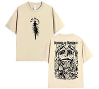 Solo Leveling Harajuku Estilo Camisetas Hombres y Mujeres Punk Camisetas Suelta algodón Cosplay cómic Camiseta de Manga Corta (Khaki,XL)