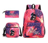 Solo Leveling - Juego de 3 mochilas escolares - Mochila, bandolera y estuche, diseño anime para niños, Stlye-3, Conjunto