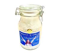 ¡Solo lo mejor para tu cuerpo! 3 gránulos de cloruro de magnesio de 1000 ml de cristal de boca ancha, el original del Mar Muerto - Sin productos químicos. Probado en laboratorio y puro para alimentos