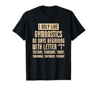 Solo me Gusta la Gimnasia Diciendo Gracioso Camiseta gráfica económica, Hombre, Negro, L