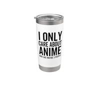 Solo me importa el anime y me gusta tal vez 3 personas Funny Japan Vaso térmico de acero inoxidable de doble pared