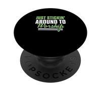 Solo me quedo para adorar a un Baterista de adoración Cristiana PopSockets PopGrip Adhesivo