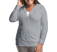 Sólo mi tamaño Las Mujeres de la Cremallera Completa Jersey Sudadera con Capucha - Gris -