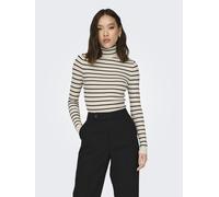 Sólo Mujer Cuello Alto Jersey Suéter Suéter Tejido Elástico Top ONLKAROL