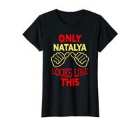 Solo Natalya se Parece a Este Divertido Nombre de Natalya Camiseta gráfica económica, Mujer, Negro, S
