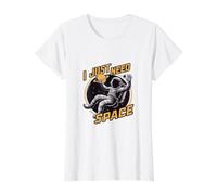 Solo Necesito Astronauta Espacial flotando Entre Estrellas Camiseta gráfica económica, Mujer, Blanco, L