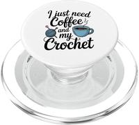 Solo Necesito Café Y Mi Crochet Divertido Amor por El Café PopSockets PopGrip para MagSafe