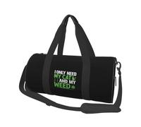 Solo Necesito mi Gato y mi Hierba. Bolsa de Viaje Convertible con Correa para el Hombro, Ideal como Equipaje de Mano, Plegable y con Ruedas Hombres y Mujeres.