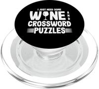 Solo Necesito Vino y crucigramas Vino y Rompecabezas PopSockets PopGrip para MagSafe