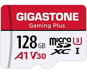 【Solo para Switch 1】Gigastone Tarjeta de Memoria MicroSDXC 128GB, Gaming Plus, para Nintendo-Switch 1, GoPro, Dash Cam, Cámara de Seguridad, 4K Video, UHS-I A1 U3 V30 C10, hasta 100MB/s, con adaptador