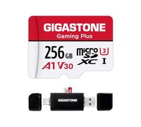 【Solo para Switch 1】 GIGASTONE Tarjeta Micro SD de 256GB con Lector de Tarjetas USB Tipo C, Gaming Plus, para Nintendo-Switch 1, grabación de Video 4K, UHS-I A1 U3 V30 C10, hasta 100 MB/s,
