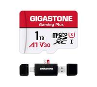 【Solo para Switch 1】 GIGASTONE Tarjeta MicroSDXC de 1TB (Gaming Plus) con Lector USB Tipo C, Compatible con Switch 1, Video 4K, UHS-I A1 U3 V30 C10, Velocidad de hasta 150 MB/s.