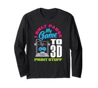 Solo pauso mi Juego para Imprimir Cosas en 3D Gamer Manga Larga