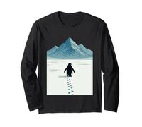 Solo Penguin Journey Ártico Paisaje Soledad Perseverancia Manga Larga