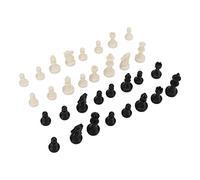 Solo Piezas de ajedrez de plástico, Juego de Repuesto, Mini Figuras de ajedrez, 32 Piezas, 49 mm, Altura King, Material PS Duradero, portátil, liviano, para Viajes, campamentos, (Negro Blanco)