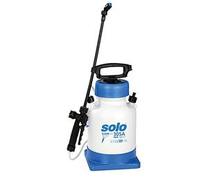 Solo Pulverizador a presión 305 A, 5 litros, para Productos de Limpieza ácidos, Rango de pH 1-7, con Soporte, Color Azul y Blanco