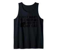 Solo Quiero animar y acariciar a mi Gato Gatos Divertidos porristas Camiseta sin Mangas