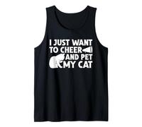 Solo Quiero animar y acariciar a mi Gato Gatos Divertidos porristas Camiseta sin Mangas